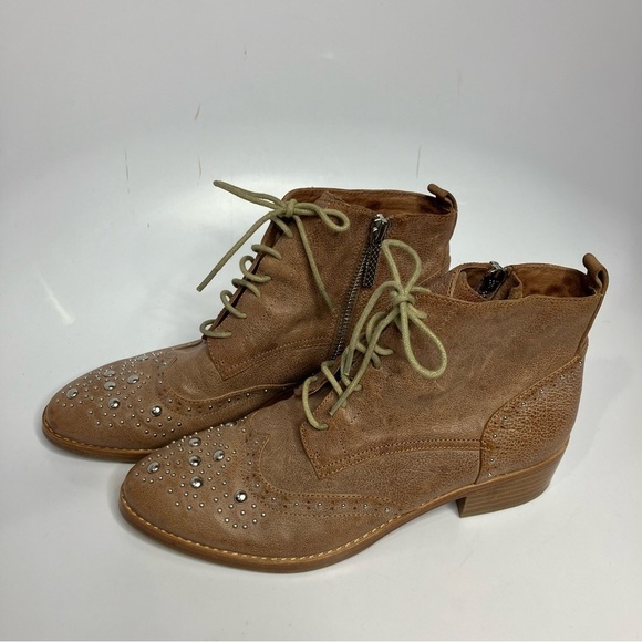 Donald J Pliner Nickki studded ankle riding boots lace up boots size 6 - Picture 5 of 10